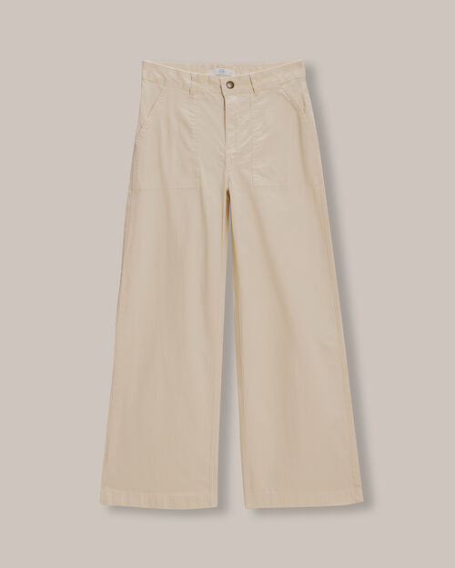 Pantalón Wide Leg Beige